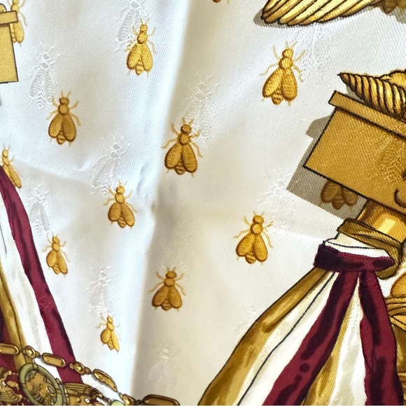 Napoleon Hermès Scarf BY PHILIPPE LEDOUX 90 CM Silk Bee Jacquard MIB - Picture 5 of 13